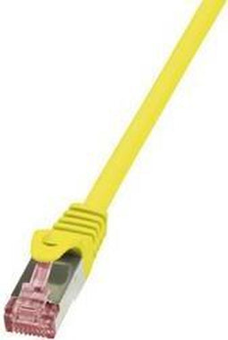 LogiLink CQ2097S RJ45 Netwerkkabel, patchkabel CAT 6 S/FTP 10.00 m Geel Vlambestendig, Snagless 1 stuk(s)