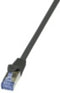 LogiLink CQ3083S RJ45 Netwerkkabel, patchkabel CAT 6A S/FTP 7.50 m Zwart Vlambestendig, Snagless 1 stuk(s)
