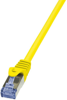 LogiLink CQ3087S RJ45 Netwerkkabel, patchkabel CAT 6A S/FTP 7.50 m Geel Vlambestendig, Snagless 1 stuk(s)