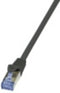 LogiLink CQ3093S RJ45 Netwerkkabel, patchkabel CAT 6A S/FTP 10.00 m Zwart Vlambestendig, Snagless 1 stuk(s)