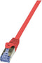 LogiLink CQ3094S RJ45 Netwerkkabel, patchkabel CAT 6A S/FTP 10.00 m Rood Vlambestendig, Snagless 1 stuk(s)