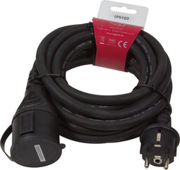 LogiLink LPS102 Stroom Verlengkabel Zwart 5.00 m Geschikt voor buiten