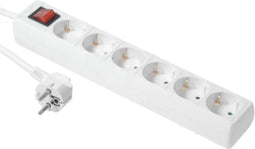 LogiLink LPS202 Stekkerdoos met schakelaar Wit Randaarde stekker 1 stuk(s)