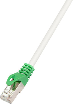 LogiLink RJ45 (cross) Netwerkkabel Aansluitkabel CAT 6 S/FTP 10.00 m Grijs Vlambestendig, Afscherming gevlochten, Afsch