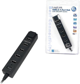 LogiLink UA0124 USB 2.0-hub 7 poorten Zwart