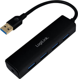 LogiLink UA0295 USB 3.2 Gen 1-hub 4 poorten Zwart