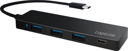 LogiLink UA0311 USB-C (USB 3.2 Gen 2) multiport hub 4 poorten Zwart