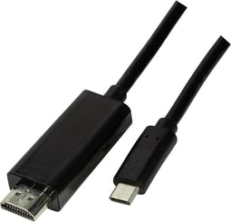LogiLink UA0330 USB-C-displaykabel USB-C / HDMI Adapterkabel USB-C stekker, HDMI-A-stekker 3.00 m Zwart