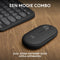 Logitech Pebble 2 Combo voor Mac - Draadloos Toetsenbord en Muis combinatie - Qwerty US - Graphite