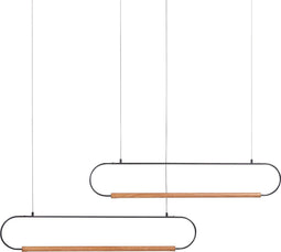 LOGONE - Hanglamp - Zwart/Lichtbruin - Metaal