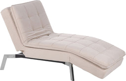 LOIRET - Chaise longue - Beige - Symmetrisch - Fluweel