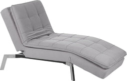 LOIRET - Chaise longue - Grijs - Symmetrisch - Fluweel