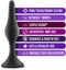 Blush Buttplug Anal Adventures Platinum Silicone Beginner Plug Medium Black Zwart
