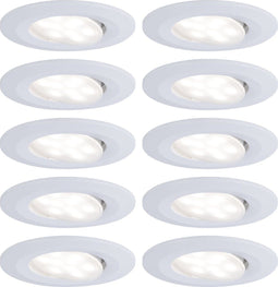 Paulmann Calla LED-inbouwspot - rond - zwenkbaar - IP65 - 4000K - wit mat (10 stuks)