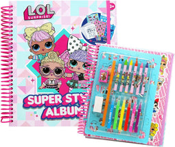 LOL Surprise Super Style Album - Potlood - Gum - Stiften - Waskrijtjes