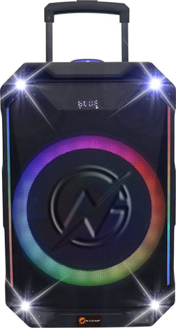N-GEAR THE FLASH 1540 - Karaoke Speaker - 15" Woofer - Bluetooth - LED Lichtshow - Draadloze Microfoons (2 stuks)