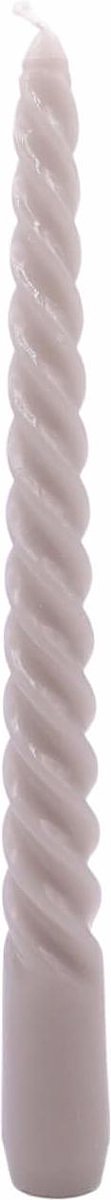 Lolaa Gedraaide Swirl dinerkaars grijs 20cm - 6 stuks
