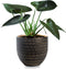 Jodeco Plantenpot/bloempot Beau - zwart/goud - keramiek - D24 x H22 cm - hotel chique