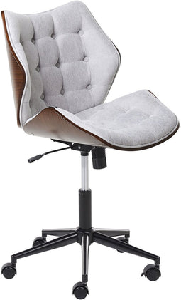 LOMPOC - Bureaustoel - Donkerhout/Grijs - Linnen