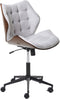 LOMPOC - Bureaustoel - Donkerhout/Grijs - Linnen