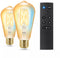 WiZ Filament ST64 E27 - Slimme lamp met dimmer en instelbaar wit licht - Amber (2 stuks)
