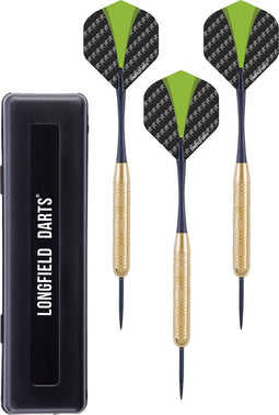 Longfield Darts Steeltip Dartpijl Set 22 Gram Goud/groen 3 Stuks