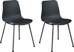 LOOMIS - Eetkamerstoel set van 2 - Zwart - Polypropyleen
