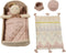 Lorena Canals Mini Ammi set - Tapijt, poef, opbergmand, bed, beddengoed en pop - Roze