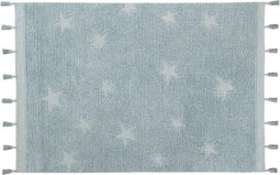 Lorena Canals - vloerkleed Hippy Stars - 120 x 175 cm - aqua blue