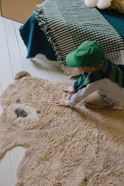 Lorena Canals Wasbaar katoen vloerkleed - Animals Bear - 120x122cm