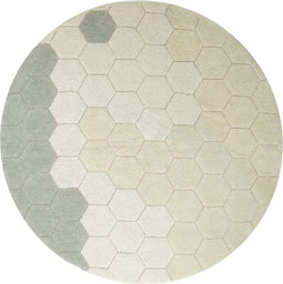 Lorena Canals - Wasbaar vloerkleed Rond Honingraat Blauw