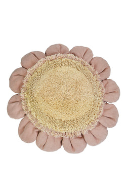 Lorena Canals Wasbaar vloerkussen - Planet Bee - Pink Daisy - Ø70cm