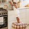 Lorena Canals Wasbare poef - Vichy Toffee - 20x40x40cm