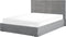 LORIENT - Bed met opbergruimte - Grijs - 160 x 200 cm - Fluweel