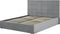 LORIENT - Bed met opbergruimte - Grijs - 160 x 200 cm - Fluweel