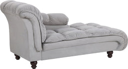 LORMONT - Chaise longue - Grijs - Linkerzijde - Fluweel