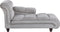 LORMONT - Chaise longue - Grijs - Linkerzijde - Fluweel