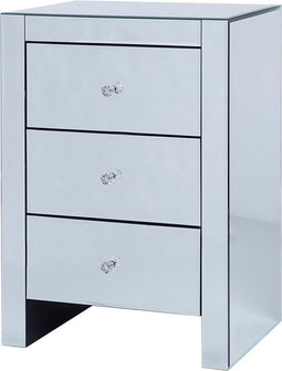 LORRIS - Nachtkastje - Zilver - Glas