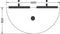 Los halfrond 25 mm melamine bureaublad 80x160CM Wit