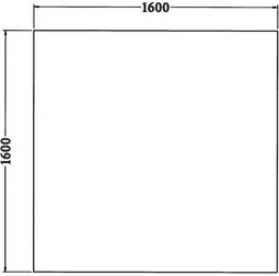 Los vierkant 25 mm melamine bureaublad 160X160CM Wit