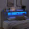 Hoofdeinde met LED 220x18,5x103,5 cm bewerkt hout grijs sonoma