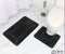 Loti Living Badmat Set Met Toiletmat Antislip – Douchemat – Badmat Badkamer – Vloermat – Badmat set wc mat – Badmat set antislip - Zwart - 50x80 cm + 50x40 cm