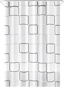 Loti Living Douchegordijn Anti Schimmel – Cube Design - Inclusief ringen – Waterdicht - Polyester - Douchegordijn 120x200 cm