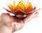 Lotus sfeerlicht 3-kleurig goudrand - 13.5 cm - S