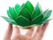 Lotus sfeerlicht groen 4e chakra goudrand - 13.5 cm - S
