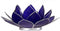 Lotus sfeerlicht indigo 6e chakra zilverrand - 13.5 cm - S
