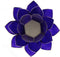 Lotus sfeerlicht indigo 6e chakra zilverrand - 13.5 cm - S