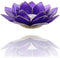 Lotus sfeerlicht indigo 6e chakra zilverrand - 13.5 cm - S