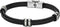 Lotus style LS1829-2/1 - armband - zilverkleurig staal - zwart leer - 21cm