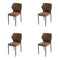 Louis Stapelstoel cognac, Kunstleder, brandvertragend - SET VAN 4